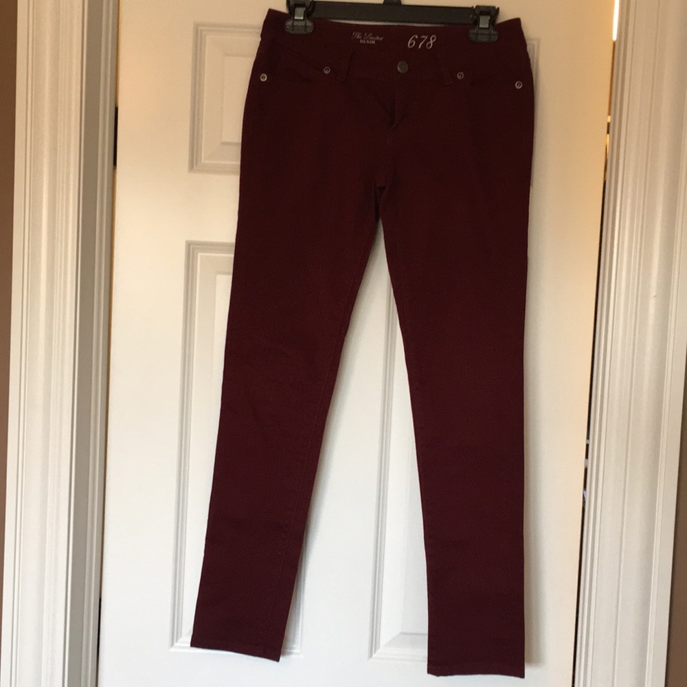 The Limited Size 2 Skinny Jeans Red Wine Color